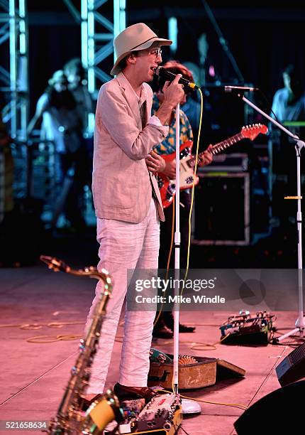 Bradford Cox and Deerhunter perform onstage during day 2 of the 2016 Coachella Valley Music & Arts Festival Weekend 1 at the Empire Polo Club on...