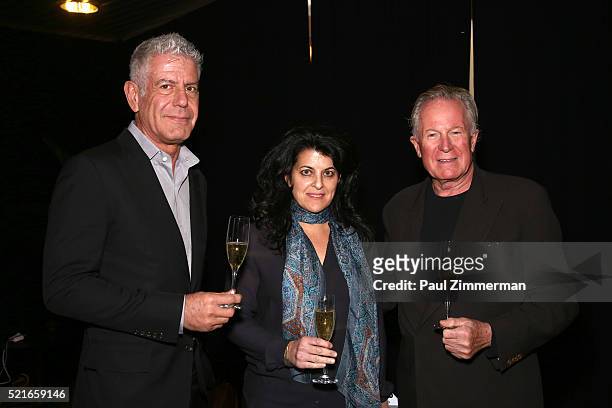 Executive Producer Anthony Bourdain; Director Lydia Tenaglia and Film subject, chef Jeremiah Tower at CNN Films - Jeremiah Tower: The Last...