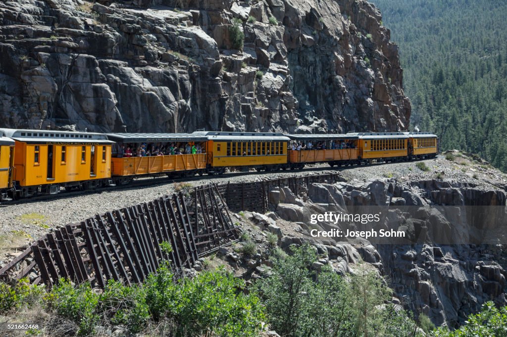 Durango and Silverton Narrow Gauge Railroad Steam Engine Train ride, Durango, Colorado, USA, 07.08.2