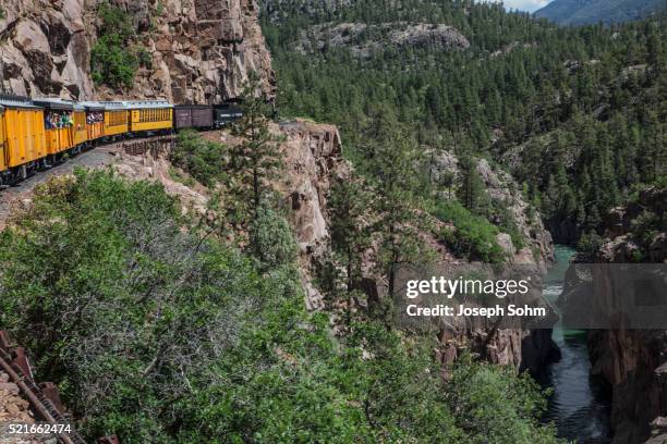 durango and silverton narrow gauge railroad steam engine train ride, durango, colorado, usa, 07.08.2 - silverton colorado foto e immagini stock