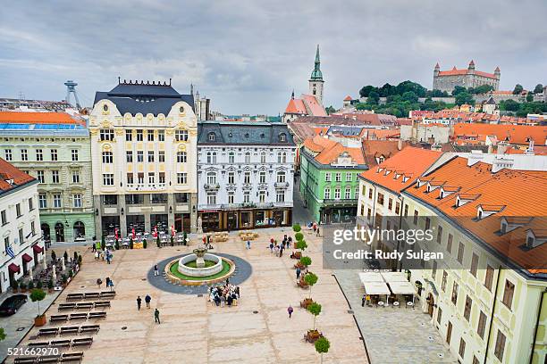 old town square in bratislava - bratislava stockfoto's en -beelden
