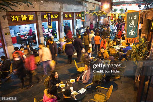 wangfujing snack street. - wangfujing stock pictures, royalty-free photos & images