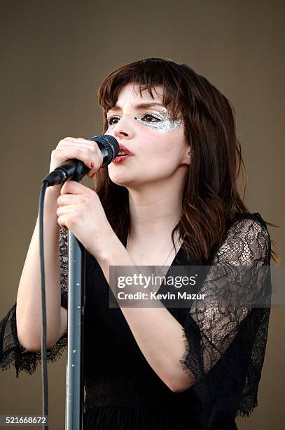 Musician Lauren Mayberry of Chvrches performs onstage during day 2 of the 2016 Coachella Valley Music & Arts Festival Weekend 1 at the Empire Polo...