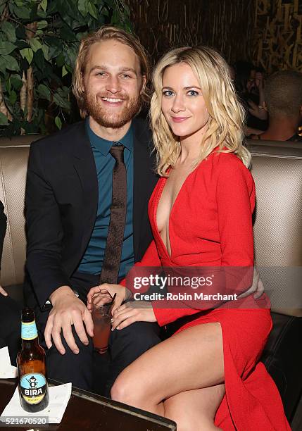 Wyatt Russell and Meredith Hagner attend 2016 Tribeca Film Festival After Party For Folk Hero & Funny Guy at 1OAK on April 16, 2016 in New York City.