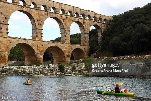pont du gard, languedoc-roussillon - gard stock pictures, royalty-free photos & images