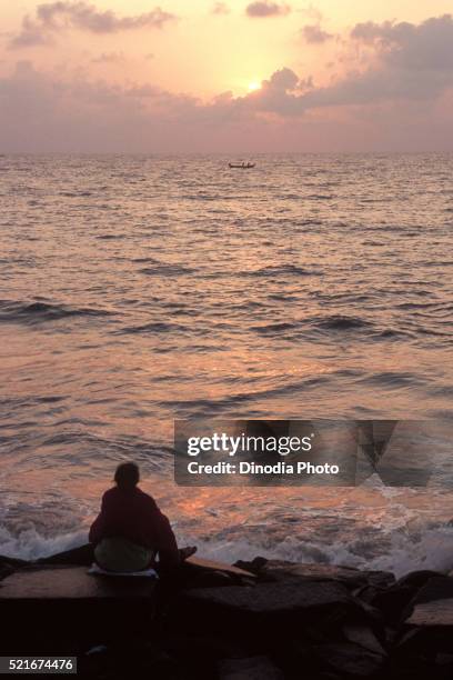 beach, coromandel, pondicherry, tamil nadu, india - pondicherry stock pictures, royalty-free photos & images