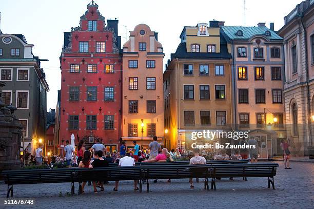 stortorget, gamla stan, stockholm - estocolmo - fotografias e filmes do acervo