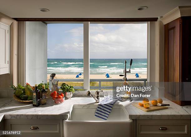 kitchen with an ocean view - boca raton florida stock pictures, royalty-free photos & images