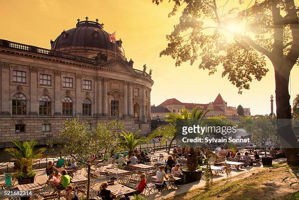 berlin, people relaxing at monbijoupark - berlin stock-fotos und bilder