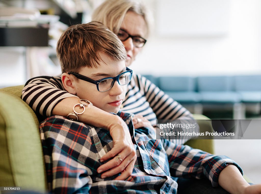 Mature Mother And Son Browsing The Internet