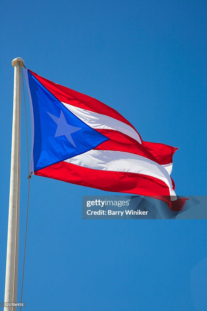 Puerto Rico flag flapping in the wind
