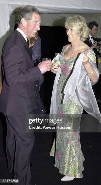 Prince of Wales and Camilla Parker-Bowles attend the 'Its Fashion' charity gala dinner at Waddesdon Manor on June 11, 2001 in Buckinghamshire,...