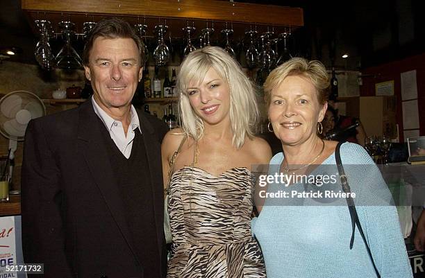 February 2004 - Singer Natalie Miller with parents Jeff and Lorraine at the launch of Brat's new album held at the Cafe Lounge in Darlinghurst,...
