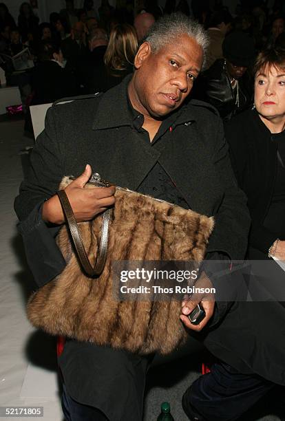 Vogue's Editor at Large Andre Leon Talley attends the Jeffrey Chow Fall 2005 fashion show during the Olympus Fashion Week at Bryant Park February 10,...