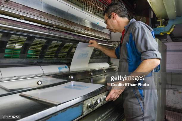newspaper production at tamedia zurich printing plant - printing zurich stock pictures, royalty-free photos & images