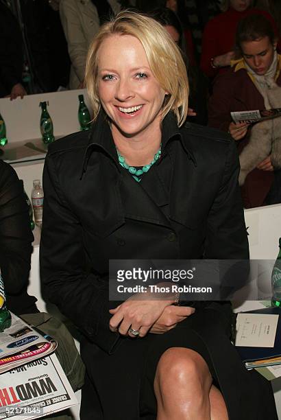 Linda Wells, editor in chief of Allure magazine, attends the Jeffrey Chow Fall 2005 fashion show during the Olympus Fashion Week at Bryant Park...