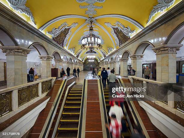 komsomolskaya metro station. - moscow metro bildbanksfoton och bilder