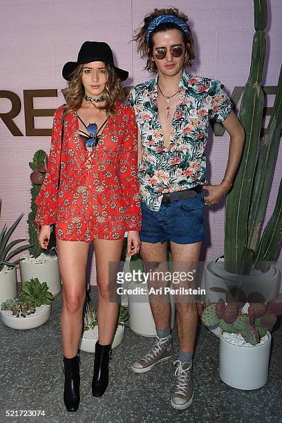 Model Eleanor Calder and Max Hurd arrive at REVOLVE Desert House on April 16, 2016 in Thermal, California.