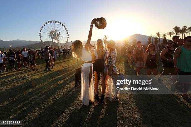Music fans attend day 2 of the 2016 Coachella Valley Music & Arts Festival at the Empire Polo Club on April 16, 2016 in Indio, California.