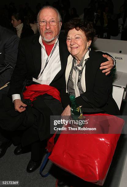 Stan Herman and Ruth Finley attend the Jeffrey Chow Fall 2005 fashion show during the Olympus Fashion Week at Bryant Park February 10, 2005 in New...