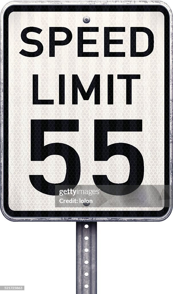American velocidad máxima límite de 55 mph señal
