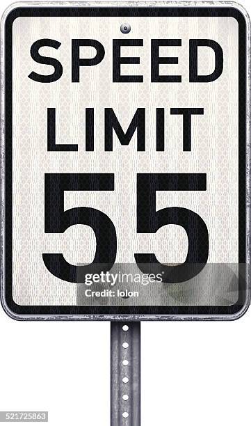 american maximum speed limit 55 mph road sign - number 55 stock illustrations