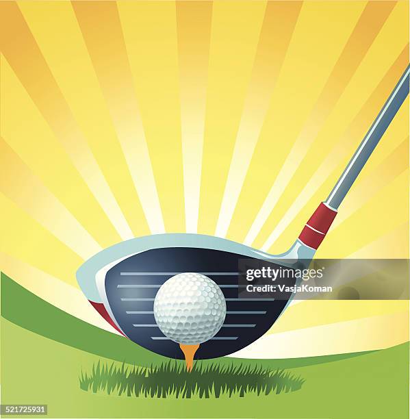 ilustrações, clipart, desenhos animados e ícones de jogando com motorista de golfe - drive ball sports