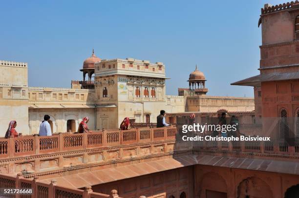 india, rajasthan, bikaner, junagarh fort - bikaner stock-fotos und bilder