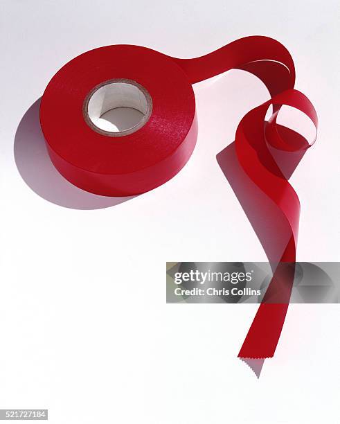 Adhesive Red Tape Isolated On White High-Res Stock Photo - Getty Images