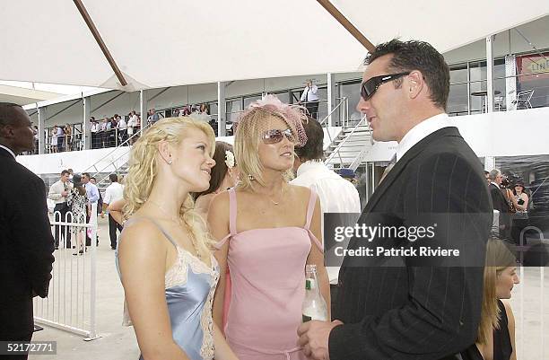 April 2004 - Holly Brisley, Alison Cratchley and Michael Willesee Jr at the Golden Slipper Racing Carnival held at Rosehill Gardens Racecourse,...