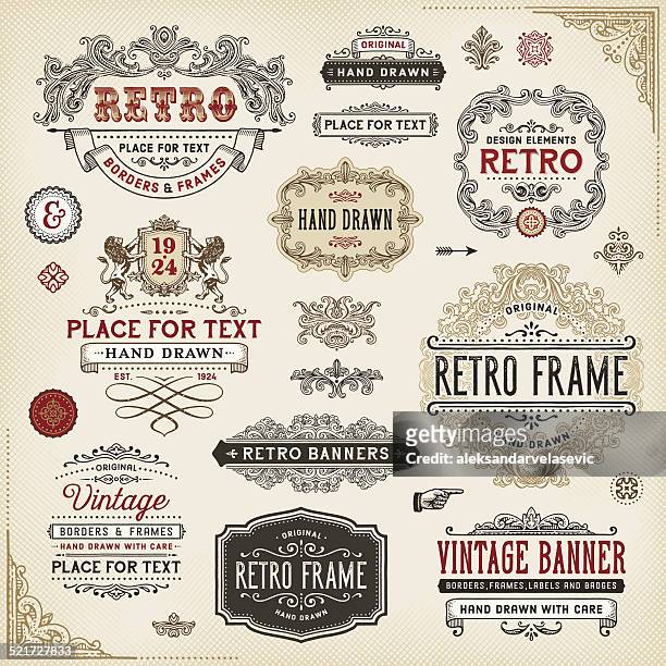 retro frames,labels and badges - 矢印 幅插畫檔、美工圖案、卡通及圖標