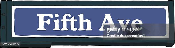 fifth avenue sign - fifth avenue stock illustrations