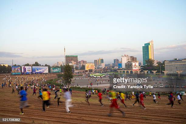 runners of addis ababa - ethiopia city stock pictures, royalty-free photos & images
