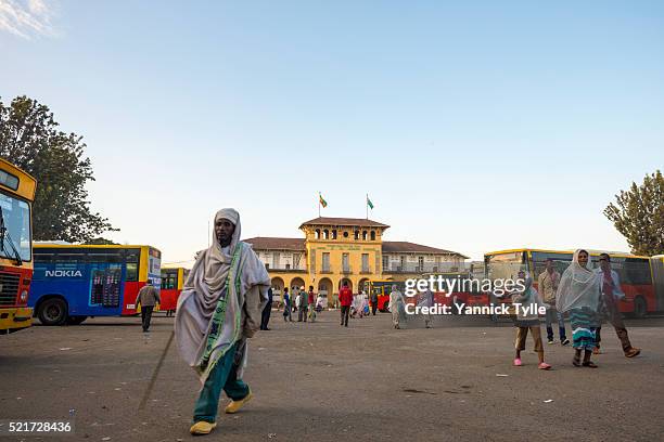 bus and railway terminal la gare in addis ababa - ethiopia city stock pictures, royalty-free photos & images