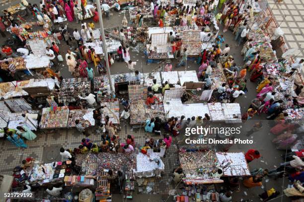 aerial view of market, ahmedabad, gujarat, india - country market stock pictures, royalty-free photos & images