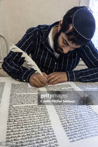 Turag Rabbi Writing A Torah Photos and Premium High Res Pictures - Getty Images