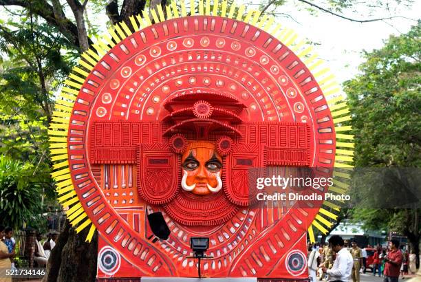 float of theyyam theyam during onam celebration, trivandrum, kerala, india - onam stock pictures, royalty-free photos & images