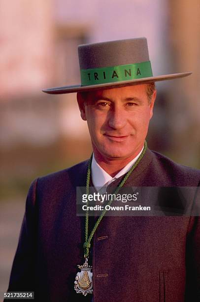 caballero de triana wearing hat - caballero stock pictures, royalty-free photos & images