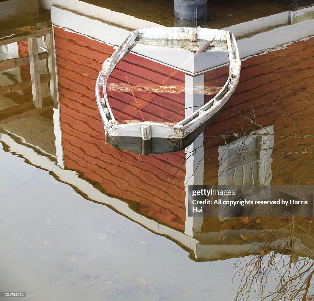 Reflection and Sunk Boat - Britannia Shipyard X132