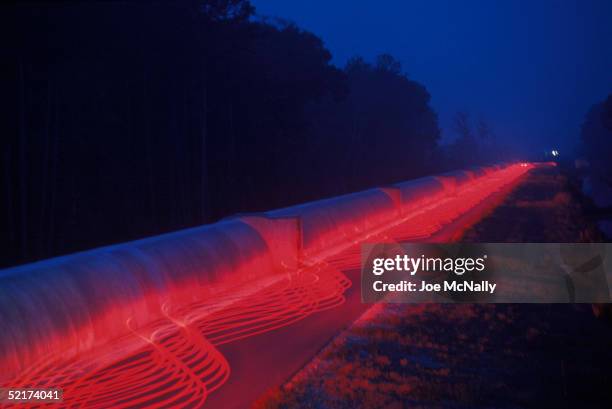 This is a time-exposure representation of the Laser Interferometer Gravitational-Wave Observatory , where scientists hope to detect gravitational...