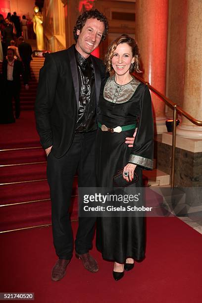 Doris Schretzmayer and Florian Horwath during the 27th ROMY Award 2015 at Hofburg Vienna on April 16, 2016 in Vienna, Austria.