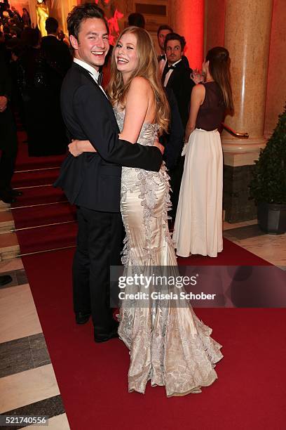 Kaspar Leuhusen and Zoe Straub during the 27th ROMY Award 2015 at Hofburg Vienna on April 16, 2016 in Vienna, Austria.