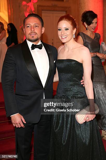 Barbara Meier and her boyfriend Klemens Hallmann during the 27th ROMY Award 2015 at Hofburg Vienna on April 16, 2016 in Vienna, Austria.