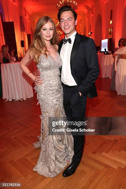 Zoe Straub and her boyfriend Kaspar Leuhusen during the 27th ROMY Award 2015 at Hofburg Vienna on April 16, 2016 in Vienna, Austria.