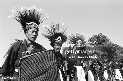 Wancho War dance in Lohit district, Arunachal Pradesh, India 1982