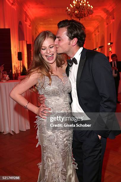 Zoe Straub and her boyfriend Kaspar Leuhusen during the 27th ROMY Award 2015 at Hofburg Vienna on April 16, 2016 in Vienna, Austria.