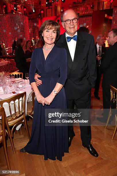 Thekla Carola Wied and her husband Hannes Rieckhoff during the 27th ROMY Award 2015 at Hofburg Vienna on April 16, 2016 in Vienna, Austria.