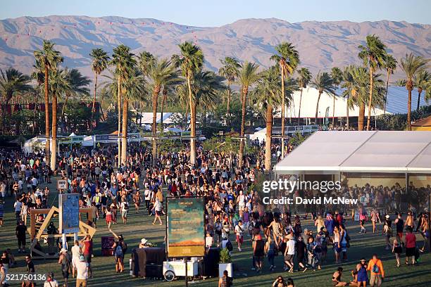 Music fans attend day 2 of the 2016 Coachella Valley Music & Arts Festival Weekend 1 at the Empire Polo Club on April 16, 2016 in Indio, California.