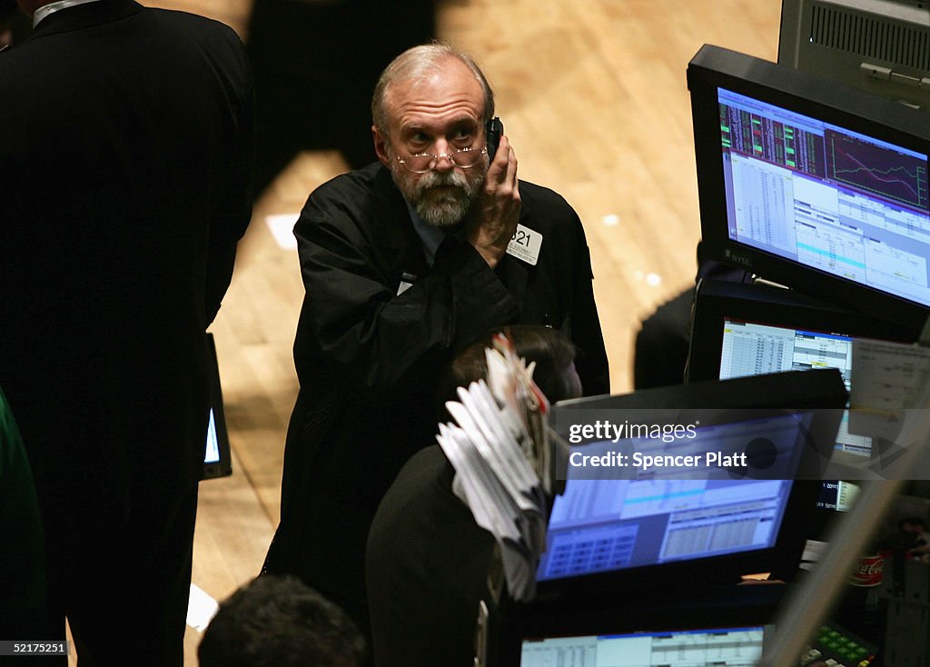 A trader works the floor at the New York Stock Exchange February 10