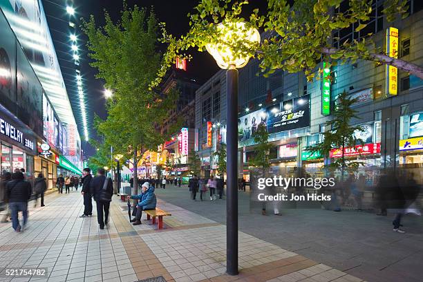 wangfujing shopping street. - wangfujing stock pictures, royalty-free photos & images